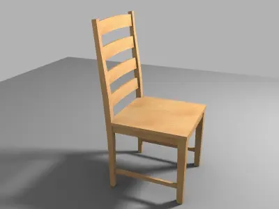 wooden chair Low-poly 3D model