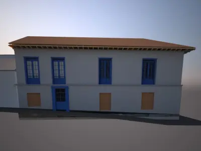 Colonial House in the city 3D model