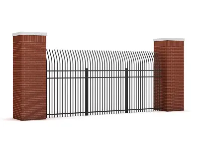 Concrete Fence 07 3D model