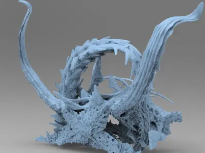 Alien Dragon God Bone Structure 6 3D model