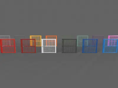 PBR Metal Gate B6 Low-poly 3D model