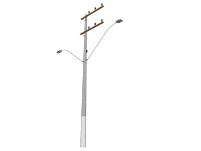 Concrete Lamp Post - Light Pole - Light Post - Street Light 31 3D model