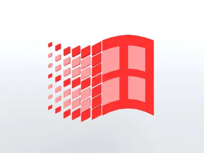 Windows 95 Logo v1 003 Free low-poly 3D model