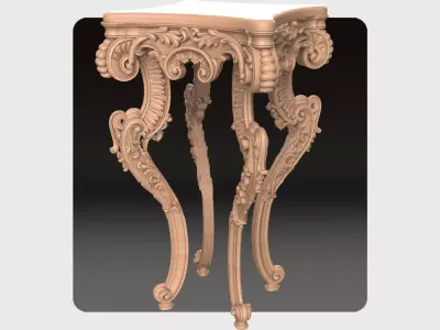Carved telephone table for CNC 04 3D model