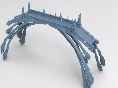 Ancient Crete Wide Angled bridge 3D model
