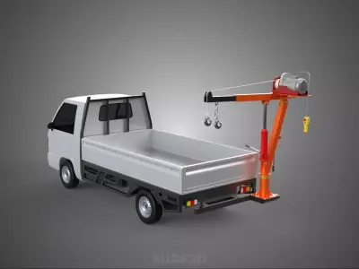 FOLDING MOUNTED BED CRANE HOIST LIFT ELECTRIC WINCH PICKUP TRUCK 3D model