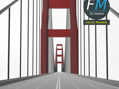 Suspension bridge 3D model buy