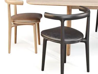 Dining Set Baxter Nairobi Table and Himba Chair Low-poly 3D model