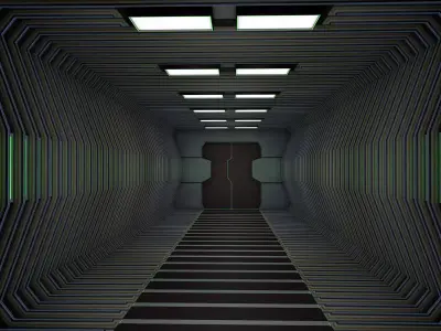 Sci fi corridor 3D model 29