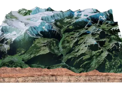 Lauterbrunnen Alps Switzerland 3D model