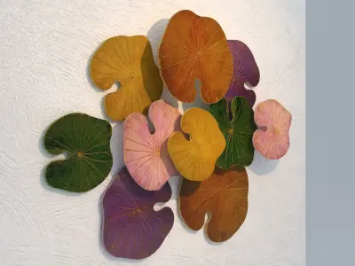 LOTUS LEAF WALL ART 01 Low-poly 3D model