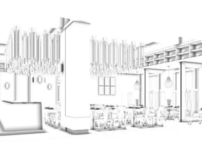 Business Restaurant - Coffee - Banquet  142 3D model