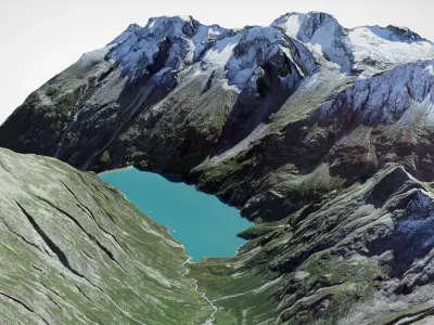The Goscheneralpsee reservoir Switzerland 3D model