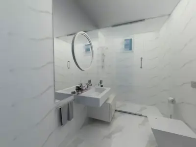 BATHROOM with walls and marble floors 3D model