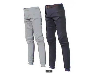 Black Pants - Trousers Denim - Brown Jeans High-Poly 3D model