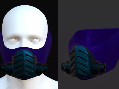 Gas mask helmet 3d model scifi Low-poly  Low-poly 3D model