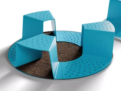 Urban Tree Bench 01 3D model