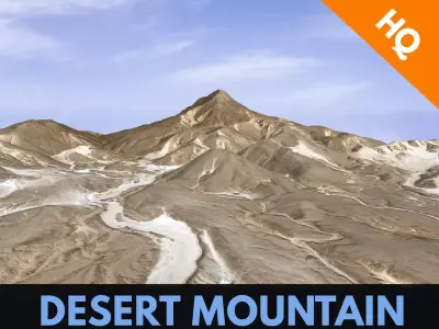 Desert Mountain Rocks Landscape Terrain Cliff PBR  07 Low-poly 3D model