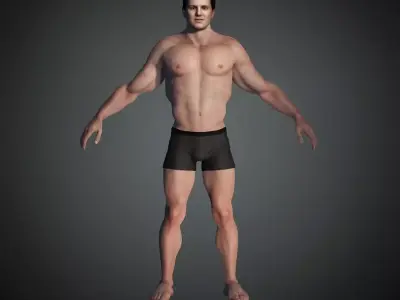 karakter man in underwear 3D model