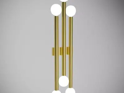 Lamp model gold wall light with four balls 3D model