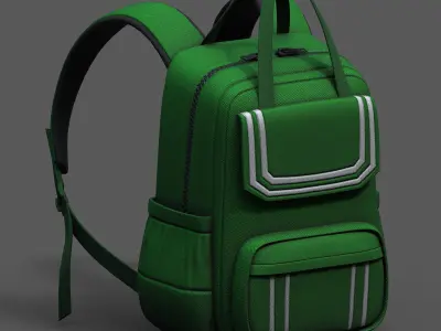Backpack Camping Generic bag baggage  Low-poly 3D model