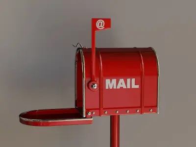 Metal stationary mail box 3D model