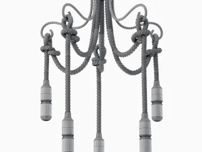 Chandelier Loft Rope Light White 5 3D model