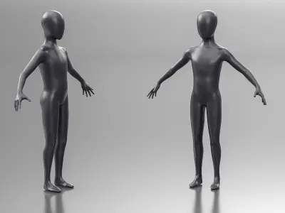  Black Mannequins Rigged for Cinema 4D Collection 