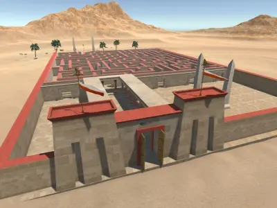 Egyptian labyrinth VR Low-poly 3D model