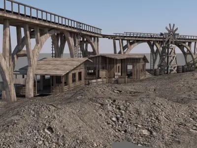 Old Wild West Railway Facility 3D model