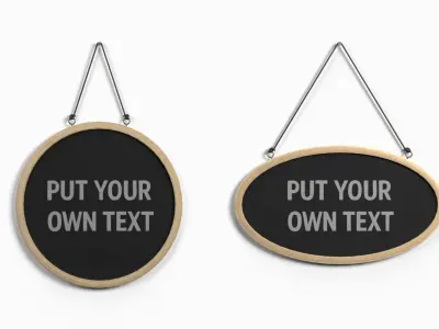 Display Signs -Wooden Wall Message Boards 3D model