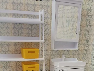 MINIATURE IKEA INSPIRED HEMNES MIRROR CABINET 3D print model