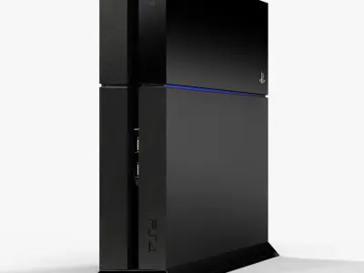 Sony PlayStation 4 Game Console with Stand Low-poly 3D model