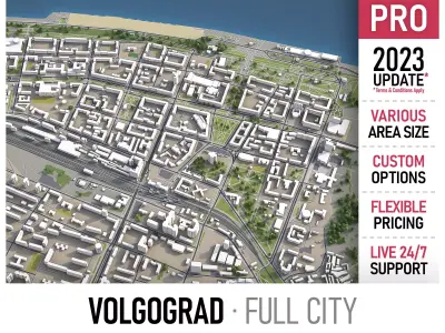 Volgograd - 3D City Model Low-poly 3D model