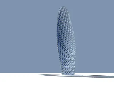 Parametric Twisted Skyscraper with Grasshopper 3D model