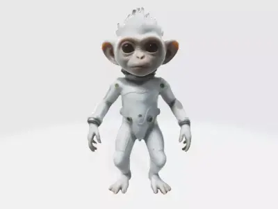 astronaut white monkey 3D model