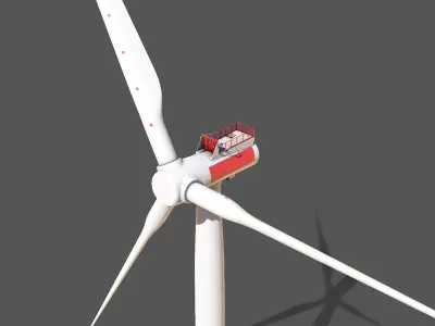 Wind Turbine Low-poly 3D model