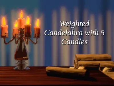 Weighted Candelabra with 5 candles 3D model