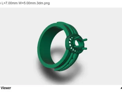 Men Ring with an Oval Cut Center Stone 3D print model