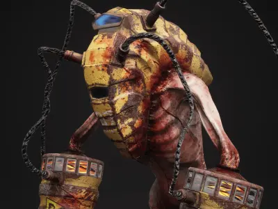 Sci-fi Cyber Victim 7 Low-poly 3D model