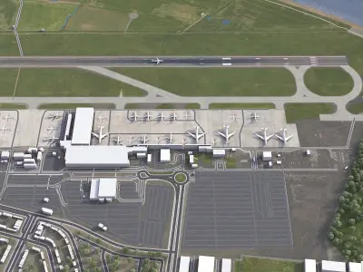 Liverpool Airport Low-poly 3D model