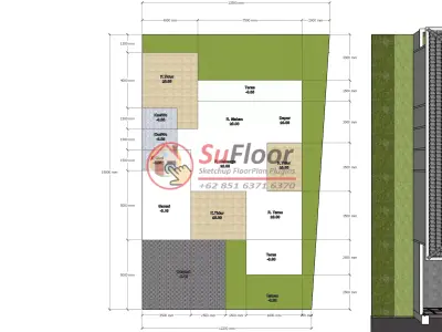 House 13x19m code 649 - Sketchup 3D model 3D model 3D model