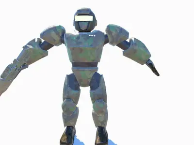 Robo Soldier Full Unity Package Desktop and  Mobile Controller  Low-poly 3D model