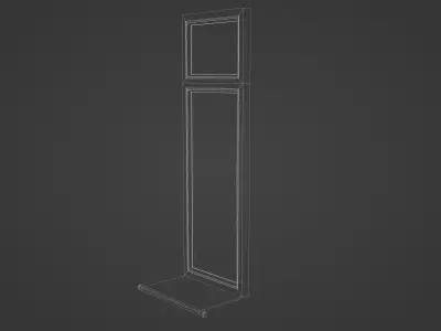fixed plastic window Low-poly 3D model