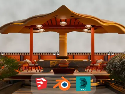 Beach resort 3D model