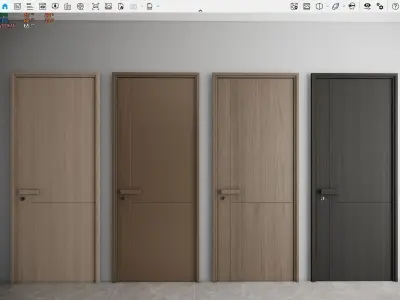 Door Modern bedroom-door-entrance door-wooden door 3D model buy