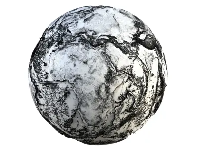 Earth Full Contours Globe  Low-poly 3D model