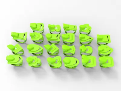 22 New Rings Hight quality 3dm stl light weight jewelery 3D print model