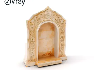 Ornate Niche Model Pack with Decorative Archway Low-poly 3D model