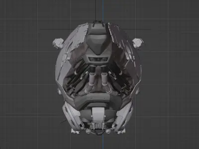 hard surface robot  Low-poly 3D model